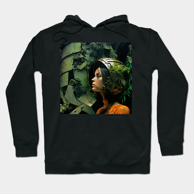 We Are Floating In Space - 83 - Sci-Fi Inspired Retro Artwork Hoodie by saudade